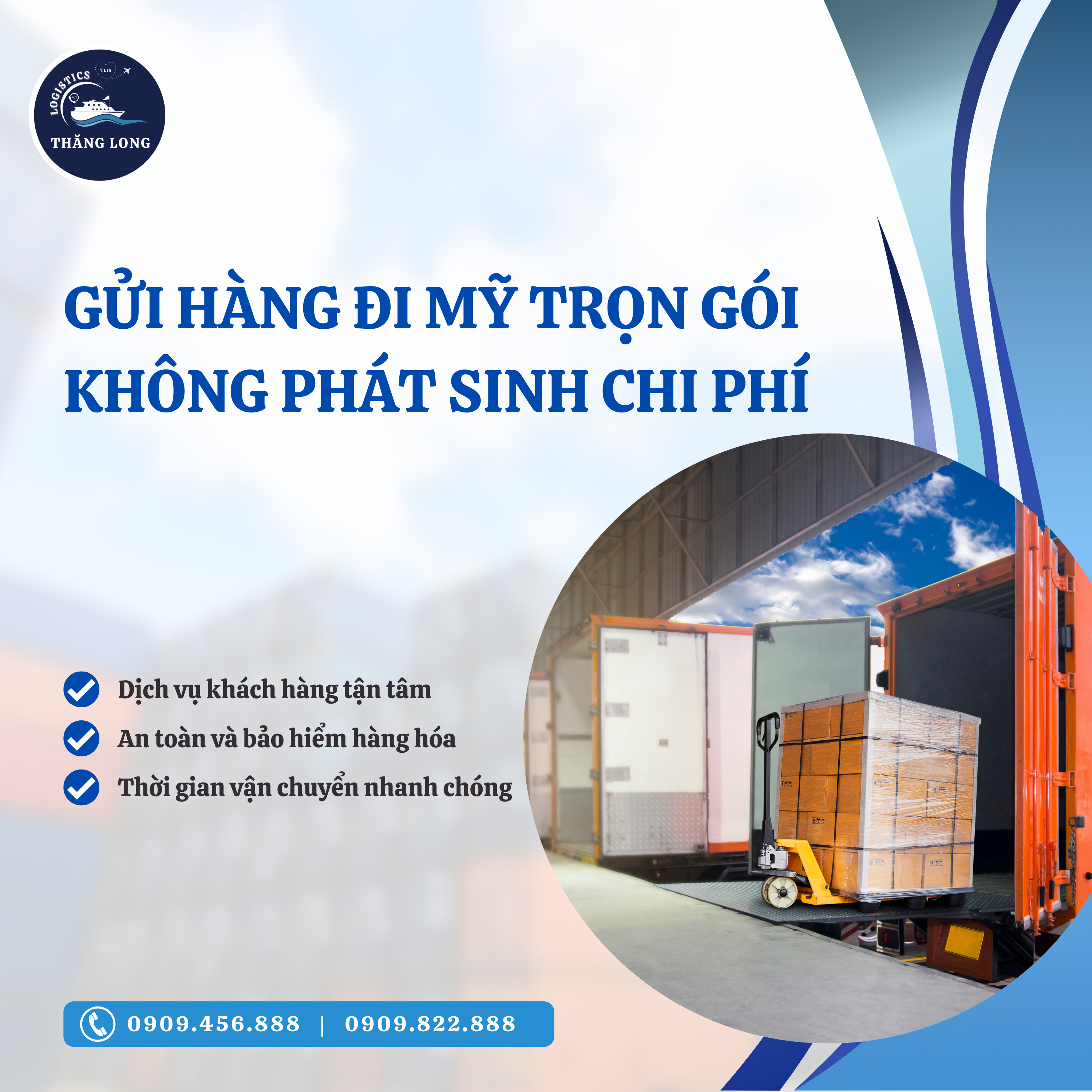 Với dịch vụ "Gửi hàng đi Mỹ trọn gói, không phát sinh chi phí" của THĂNG LONG Logistics, bạn sẽ hoàn toàn yên tâm về chất lượng và chi phí vận chuyển.